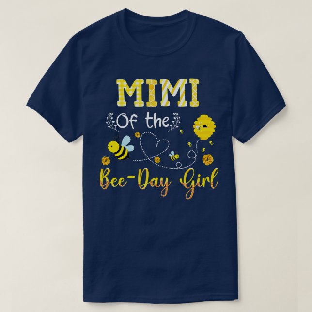 Camiseta Mimi Of The BeeDay Girl Funny Bee Lover Birthday  (Frente do Design)