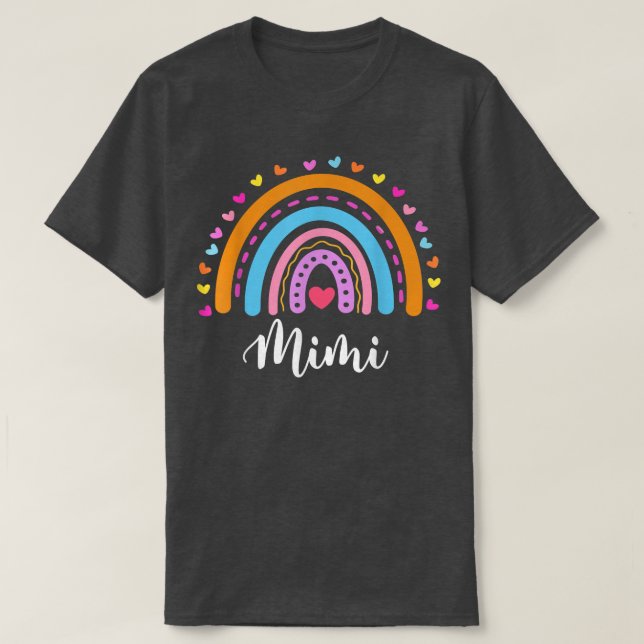 Camiseta Mimi Oferece Para Avó Cute Mimi Rainbow Mães D (Frente do Design)