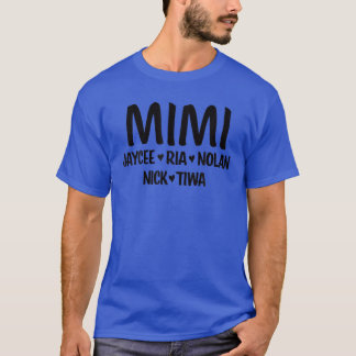 Camiseta Mimi Personalizado Com Nomes De Netos