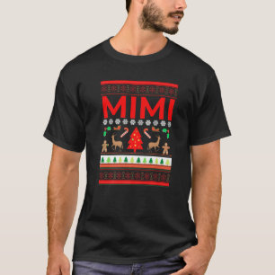 Camiseta Mimi Ugly Christmas Sweater Engraçado Avó Xmas Swe