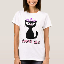 Camiseta MIMINHA Gatinha Princesa de Desenho Preto Fofa