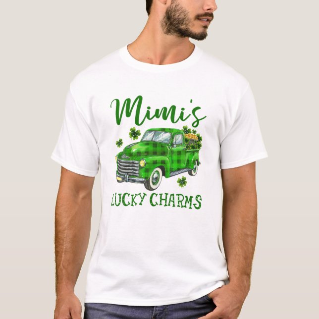 Camiseta Mimi's Lucky Charm Green Truck Shamrocks Rua Patri (Frente)