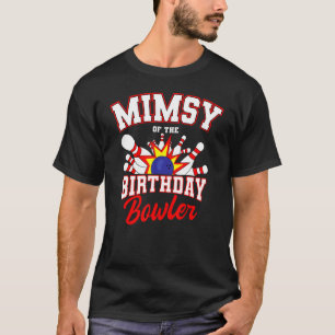 Camiseta Mimsy Da Festa De Boliche De Aniversário De Bowler