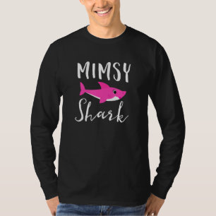Camiseta Mimsy Shark Avó Avó de Tubarão Rosa Gráfico
