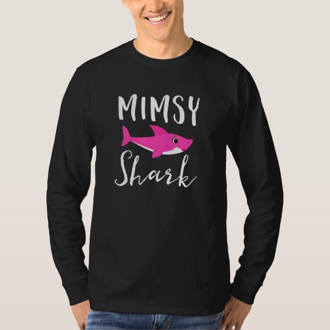 Camiseta Mimsy Shark Avó Avó de Tubarão Rosa Gráfico (Frente)