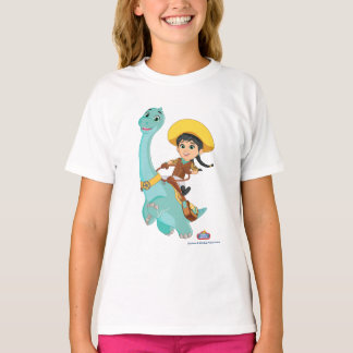 Camiseta Min & Clover | Feliz Cowgirl e Brontosaurus Ride