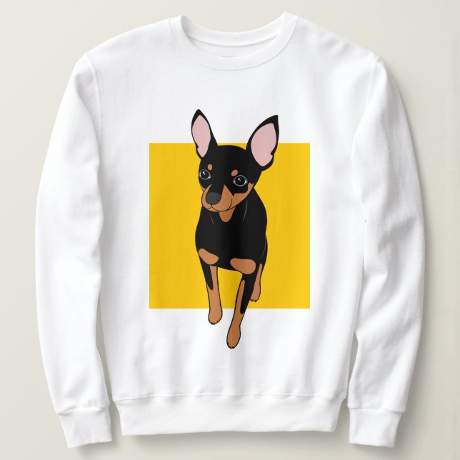 Camiseta Min Pin Pin Pin Miniatura Pinscher (Frente do Design)
