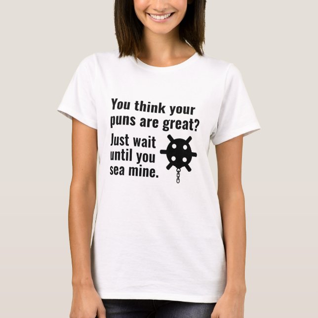 Camiseta Mina Marinha de Trocadilhos (Frente)