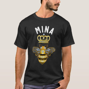 Camiseta Mina Nome Mina Aniversário Presente Rainha Coroa A
