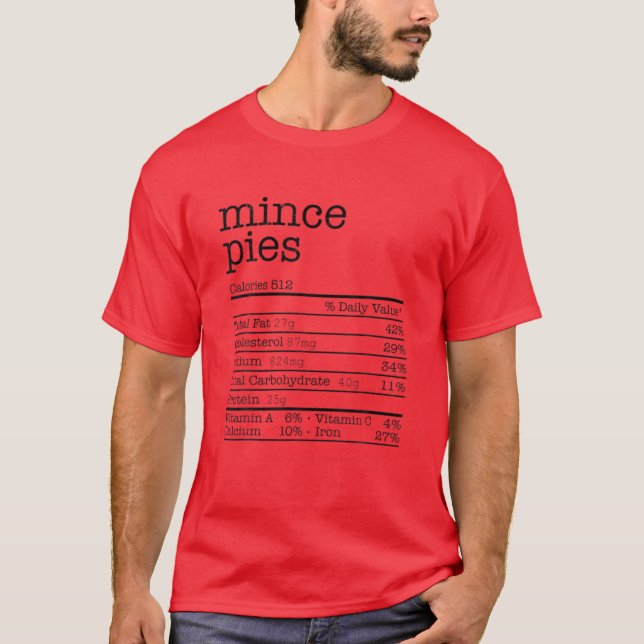 Camiseta Mince Pies Nutrição Fala Engraçado Ação de Graças  (Frente)