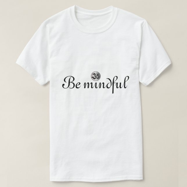 Camiseta Mindful zen om white shirt (Frente do Design)
