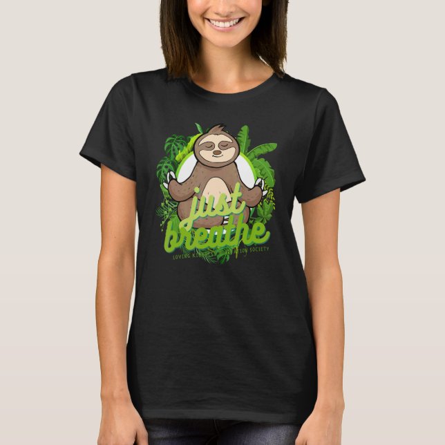 Camiseta Mindful Zen Sloth  Loving Kindness Meditation Yoga (Frente)