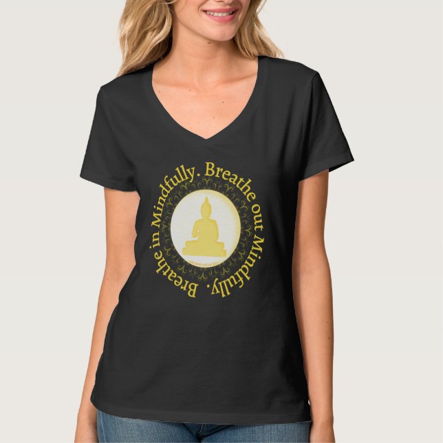 Camiseta Mindfulness Buddha Buddhism Spiritual Yoga Meditat (Frente)