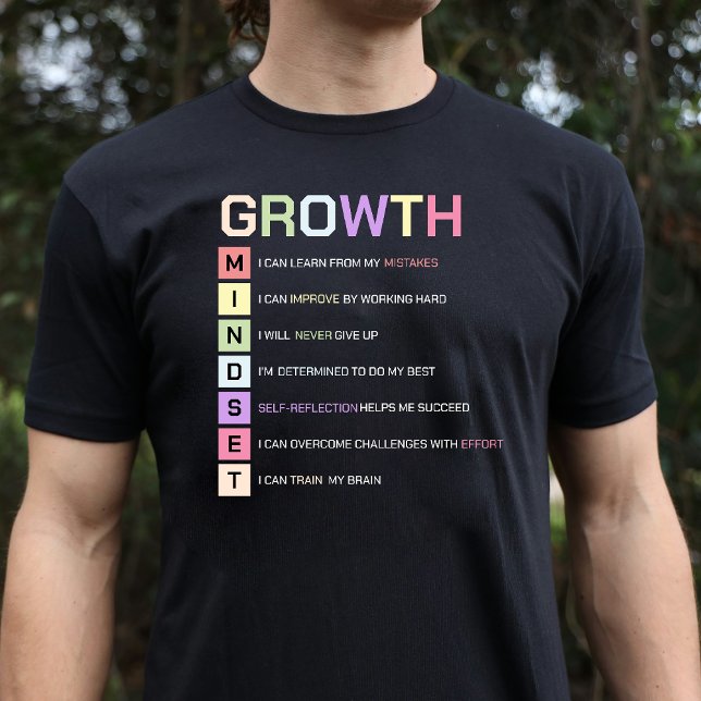 Camiseta Mindset de crescimento preto (muscular growth.)