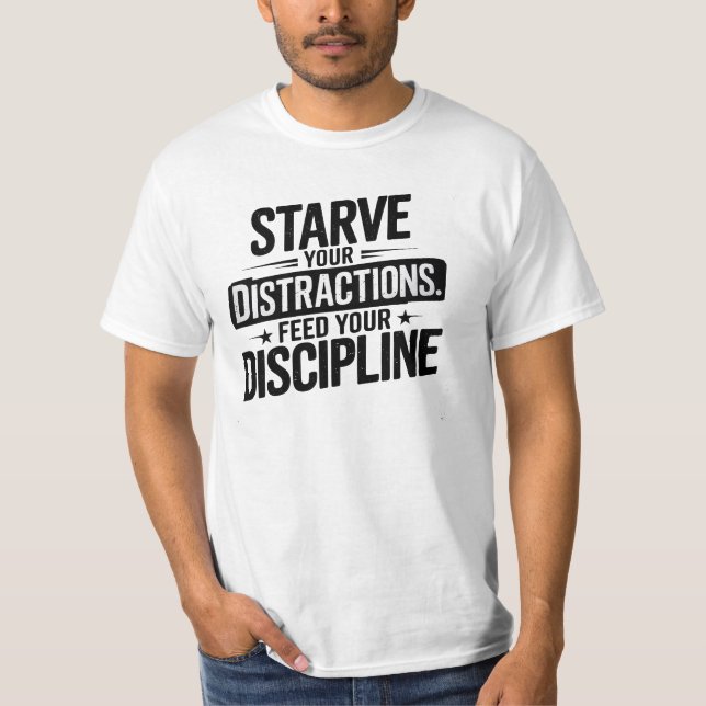 Camiseta Mindset, Fome Suas Distrações, Motivação (Frente)