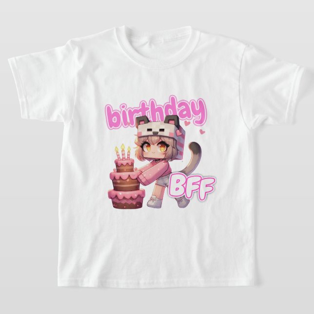 Camiseta Minecraft Aphmau, Birthday BFF, Cute Youtuber, KC (Postura )