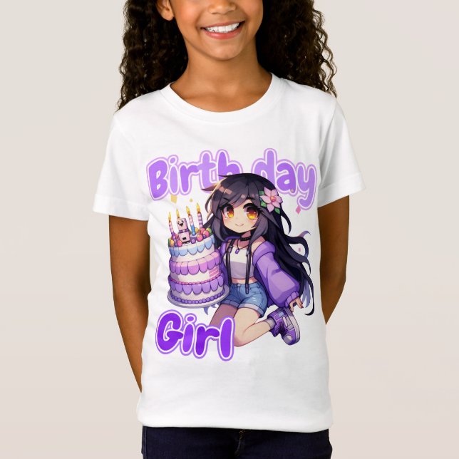 Camiseta Minecraft Aphmau, garota de aniversário, Cute Yout (Frente)