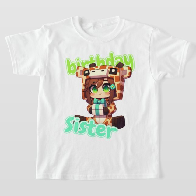 Camiseta Minecraft Aphmau, Irmã Birthday, Cute Mac, YT, (Postura )