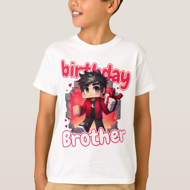 Camiseta Minecraft Aphmau, Irmão Birthday, Aaron Legal, (Frente)