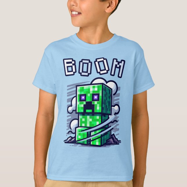 Camiseta Minecraft Creeper, BOOM, Minecrafter, Legal T-Shir (Frente)