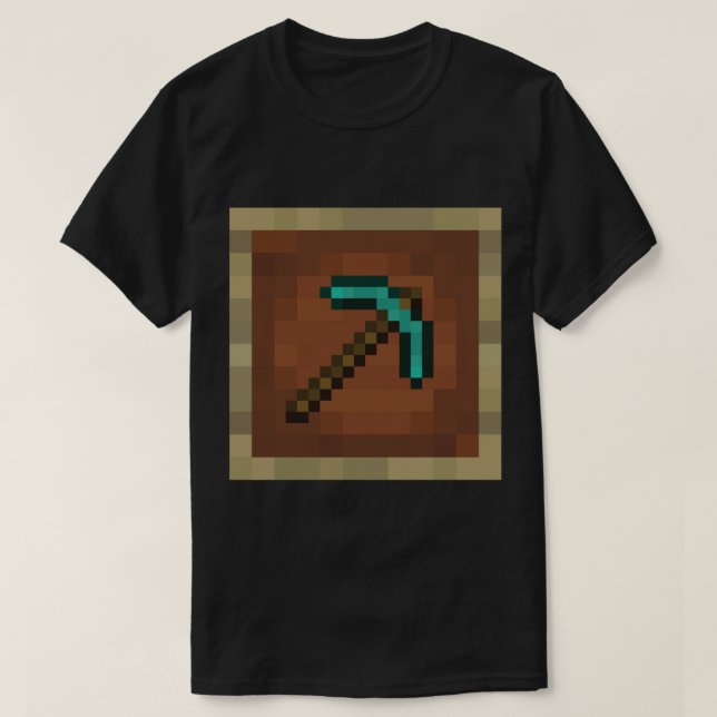 Camiseta Minecraft Item Frame Diamond Pickaxe (Frente do Design)