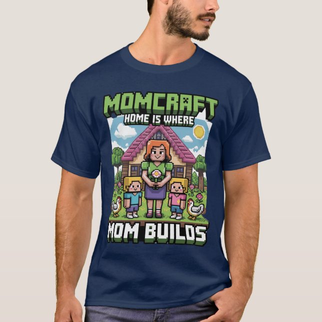 Camiseta Minecraft mom happy mother day girl (Frente)