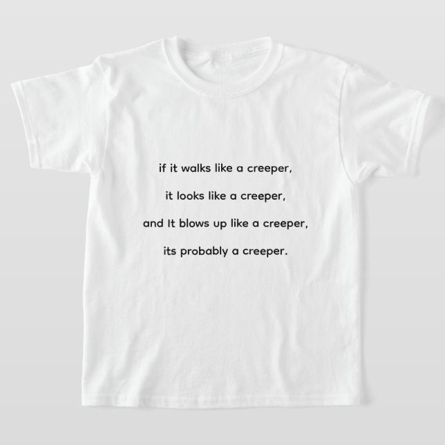 camiseta minecraft para crianças (Postura )
