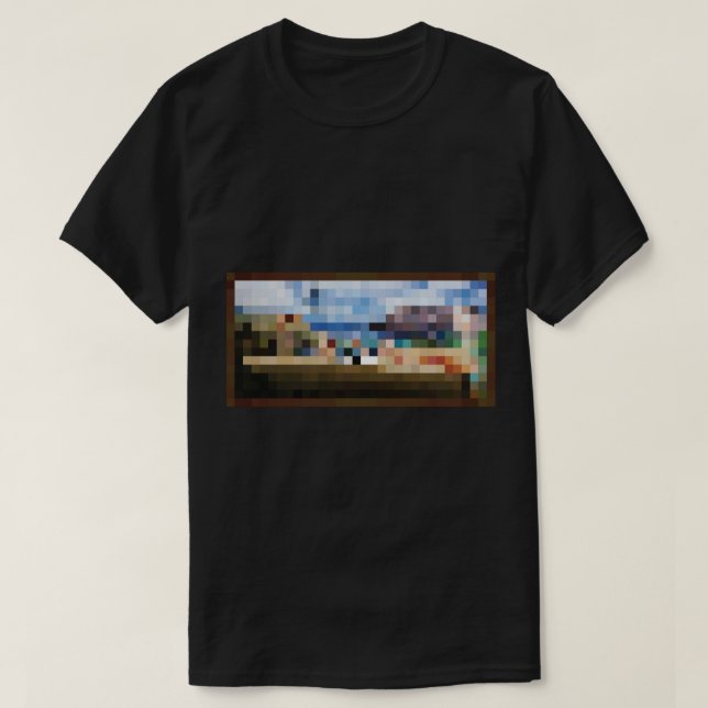 Camiseta Minecraft Pintando A Piscina (Frente do Design)