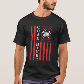 Camiseta Mineiro Americano de Carvão Bandeira EUA Mineração
