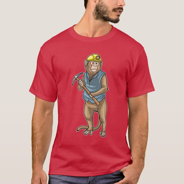 Camiseta Mineração de picaxes de macacos (Frente)