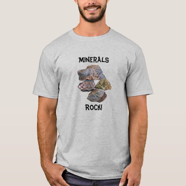 Camiseta Minerais Rock Collectors Engraçados T-Shirt (Frente)