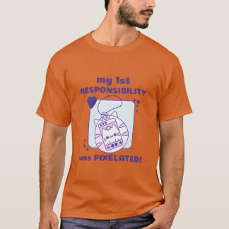 Camiseta minha 1ª Responsabilidade era Pielated Cat Gamer g