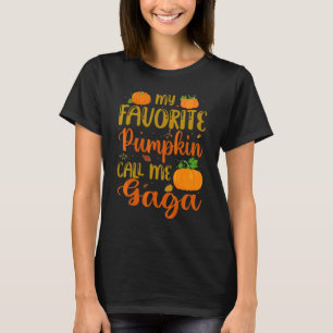 Camiseta Minha Abóbora Favorita Me Chame de Gaga Abóbora Te