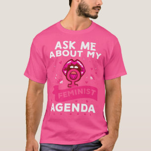 Camiseta Minha Agenda Feminista Design para Sufragistas