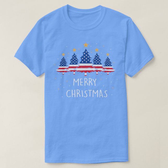 Camiseta MINHA AMERICANA CHRISTMAS TREE Pajama Xmas Engraça (Frente do Design)