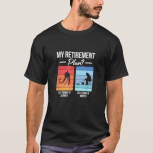 Camiseta Minha aposentadoria Voa pescando gelo no verão pes