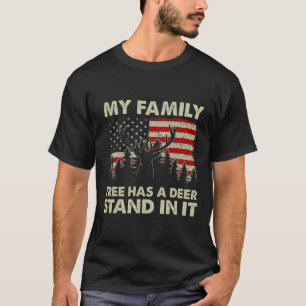 Camiseta Minha Árvore Familiar Tem Um Pé De Veado Caçando-N
