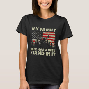 Camiseta Minha Árvore Familiar Tem Um Pé De Veado Caçando-N