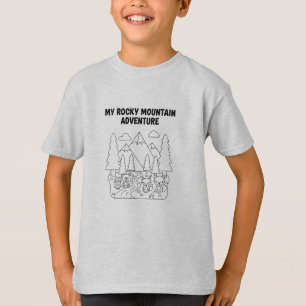 Camiseta Minha Aventura nas Montanhas Rochosas Criança fofa