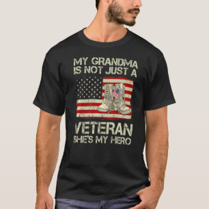 Camiseta Minha Avó Não Só Veterana Ela É Hero Combate Boo