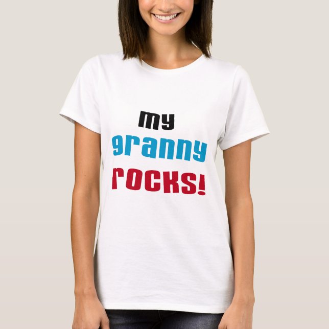 Camiseta Minha avó Rocks T shirts e presentes (Frente)