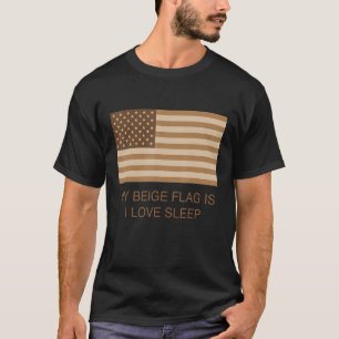 Camiseta Minha Bandeira De Beige É Que Eu Adoro Dormir