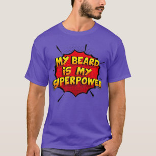 Camiseta Minha barba é minha super poderosa Design Engraçad