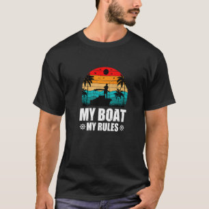 Camiseta Minha Barco Minhas Regras Roupas de Pesca
