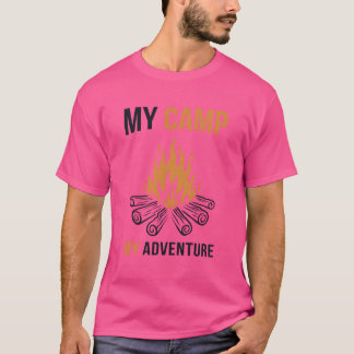 Camiseta Minha barraca Minha aventura Glamping Mochilão Pre