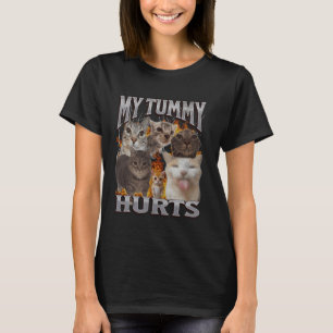 Camiseta Minha Barriga Dói Gráfico Pirata de Meme de Gato E
