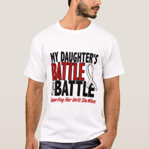 Camiseta Minha batalha demasiado 1 OSSO da filha/CÂNCER