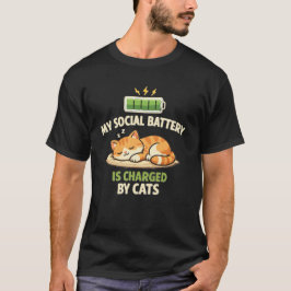 Camiseta Minha Bateria Social É Carregada Por Gatos Camiset