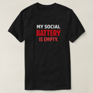 Camiseta Minha Bateria Social Está Vazia Citação Divertida