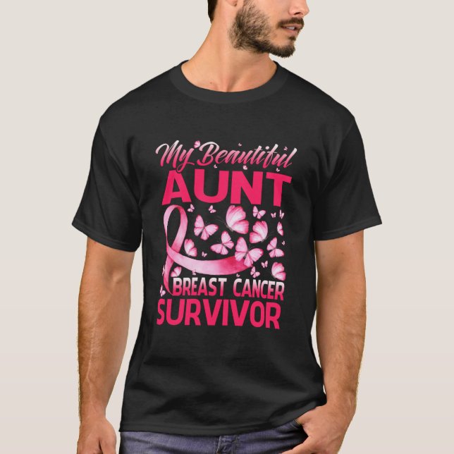 Camiseta Minha Bela Tia Sobrevivente do Câncer da Mama (Frente)